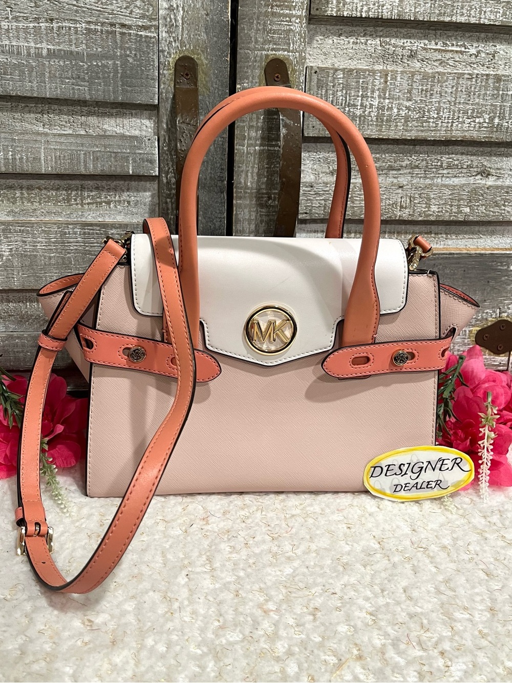 MICHAEL KORS Carmen Saffiano Leather Satchel VGC!